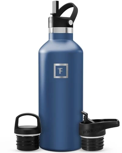 Recyclable 32 oz Narrow Mouth Water Bottle with 3 Lids Convenient