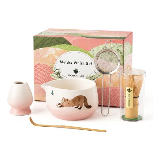 Recyclable Matcha Set with Cat Pattern Casual