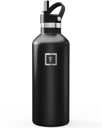 Natural 32 oz Narrow Mouth Water Bottle with Straw Refined