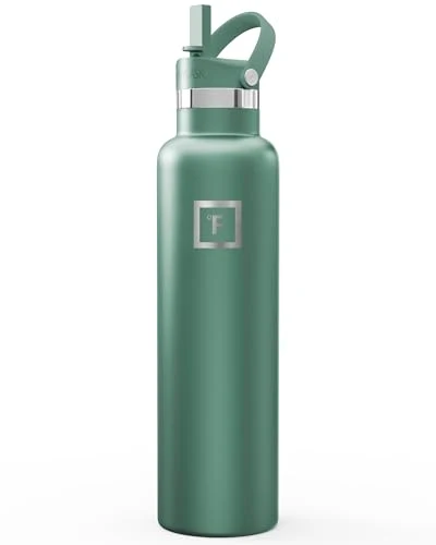 Natural 24 oz Narrow Mouth Water Bottle with Straw Clean