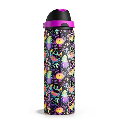 Crafted Insulated Water Bottle with Straw Contemporary