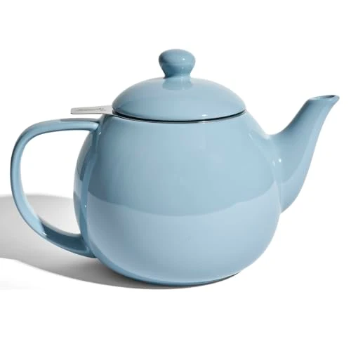 Breathable Porcelain Teapot 27 oz with Infuser for Loose Leaf Tea Certified