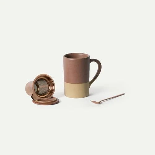 Authentic Mora Ceramics Tea Cup with Loose Leaf Infuser Crafted