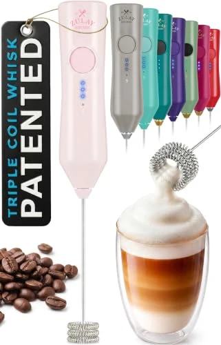 Expertly Made Rechargeable Milk Frother Handheld Green