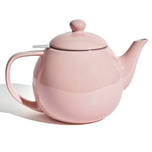 Top-Quality Porcelain Teapot 27 oz with Infuser for Loose Leaf Tea Durable