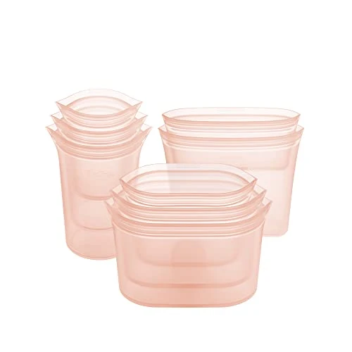 Authentic Reusable Food Storage Containers Full Set of 8 Peach User-Friendly