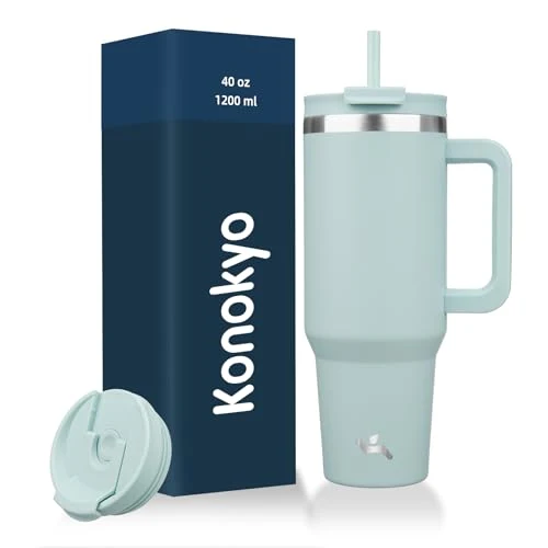 Traditional 40 oz Insulated Tumbler Water Bottle with Handle Enhanced