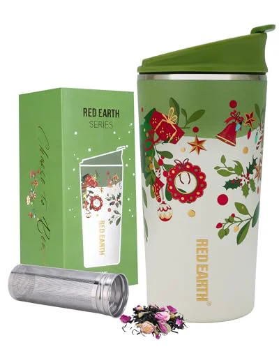 Consistent 17oz Christmas Tea Cup with Infuser and Lid Authentic
