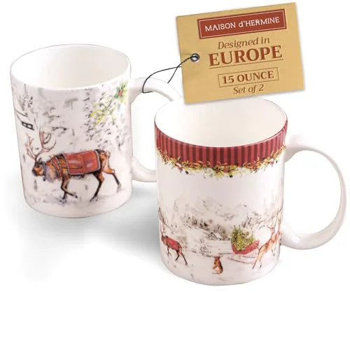 Fashionable Coffee Mug with Handles Tea Cups 2 Count Elite