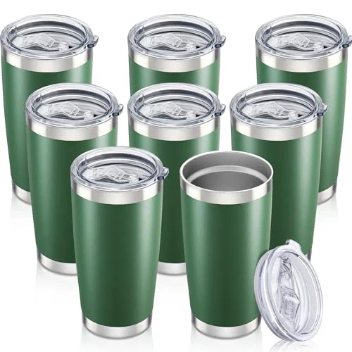 World-Class 20 oz Tumbler with Lid Stainless Steel Insulated Tumblers Bulk Cups Mug 8 Count Consistent