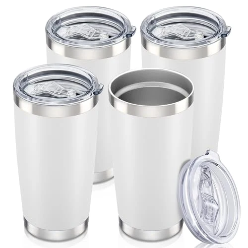 Advanced 20 oz Tumbler with Lid Stainless Steel Insulated Tumblers Bulk Cups Mug 4 Count High-End
