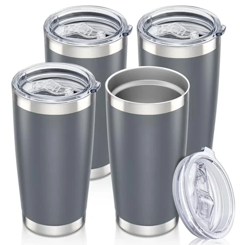 Reliable 20 oz Tumbler with Lid Stainless Steel Insulated Tumblers Bulk Cups Mug 4 Count Recyclable