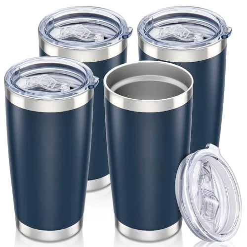 Fashionable 20 oz Tumbler with Lid Stainless Steel Insulated Tumblers Bulk Cups Mug 4 Count Luxury