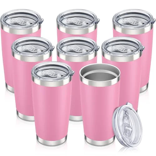 Healthy 20 oz Tumbler with Lid Stainless Steel Insulated Tumblers Bulk Cups Mug 8 Count Selected