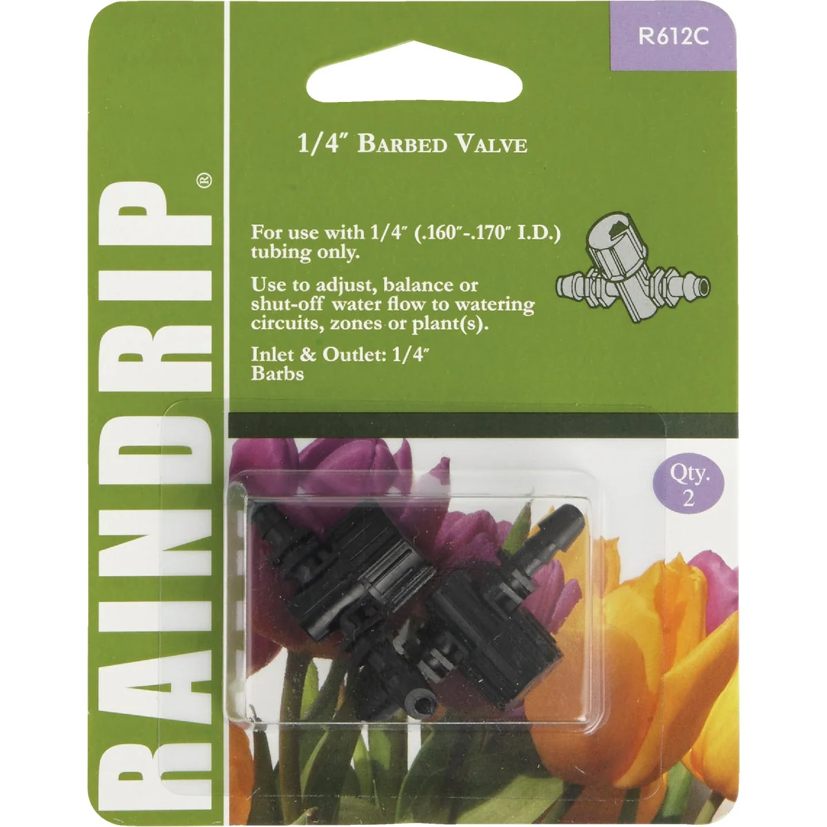 Comfortable Raindrip 1 4 In. Double-Barbed In-Line Valve 2-Pack Quality