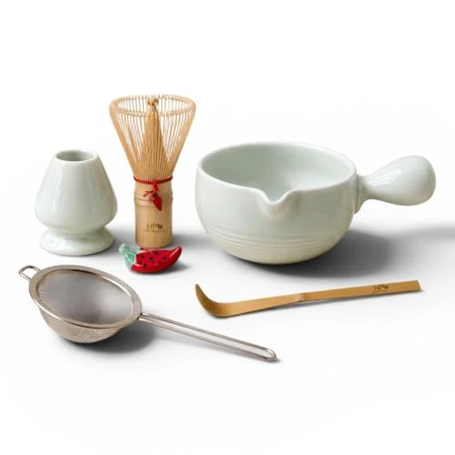 Prestigious HAPPY PATH CO Patented Matcha Bowl Set with Handle Spout Professional