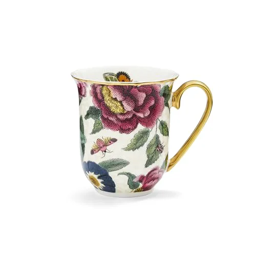 Durable Creatures of Curiosity Collection Cream Floral Coffee Mug User-Friendly