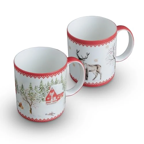 Traditional Coffee Mug with Handles Tea Cups 2 Count Versatile