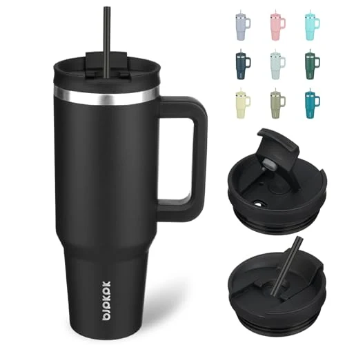 Fashionable 40 oz Insulated Tumbler with Handle Straw High-End