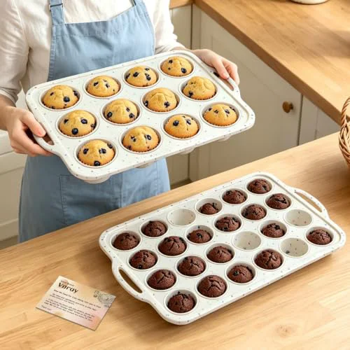 Long-Lasting Silicone Mini Muffin Pan Set 2 Count Consistent