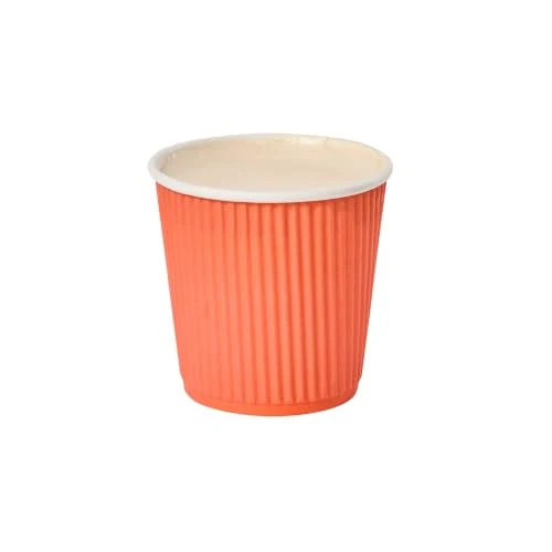 Excellent Ripple Wall Coffee Cups 500 Count 4 Ounce Insulated Tangerine Orange Paper Cups Contemporary
