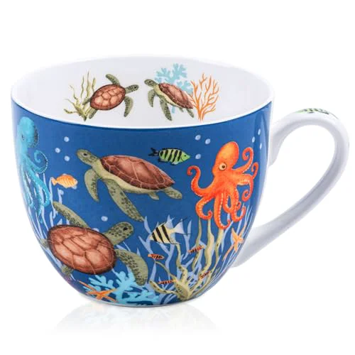 Detailed Summer Ocean Wonders Hug Mug Recyclable