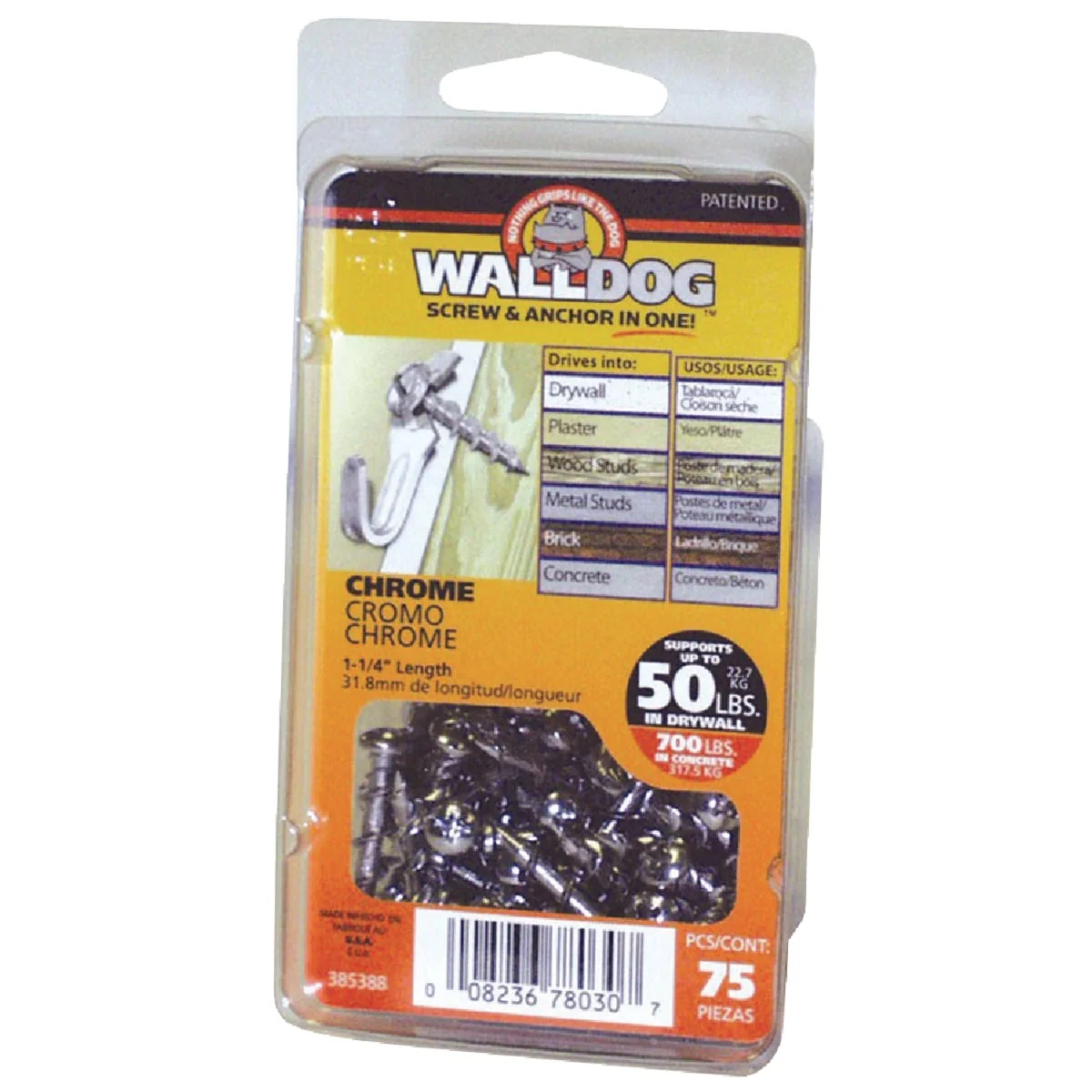 Professional Hillman 3 16 In. x 1-1 4 In. White Pan Head Walldog Self-Drilling Wall Anchor 75 Ct. Healthy