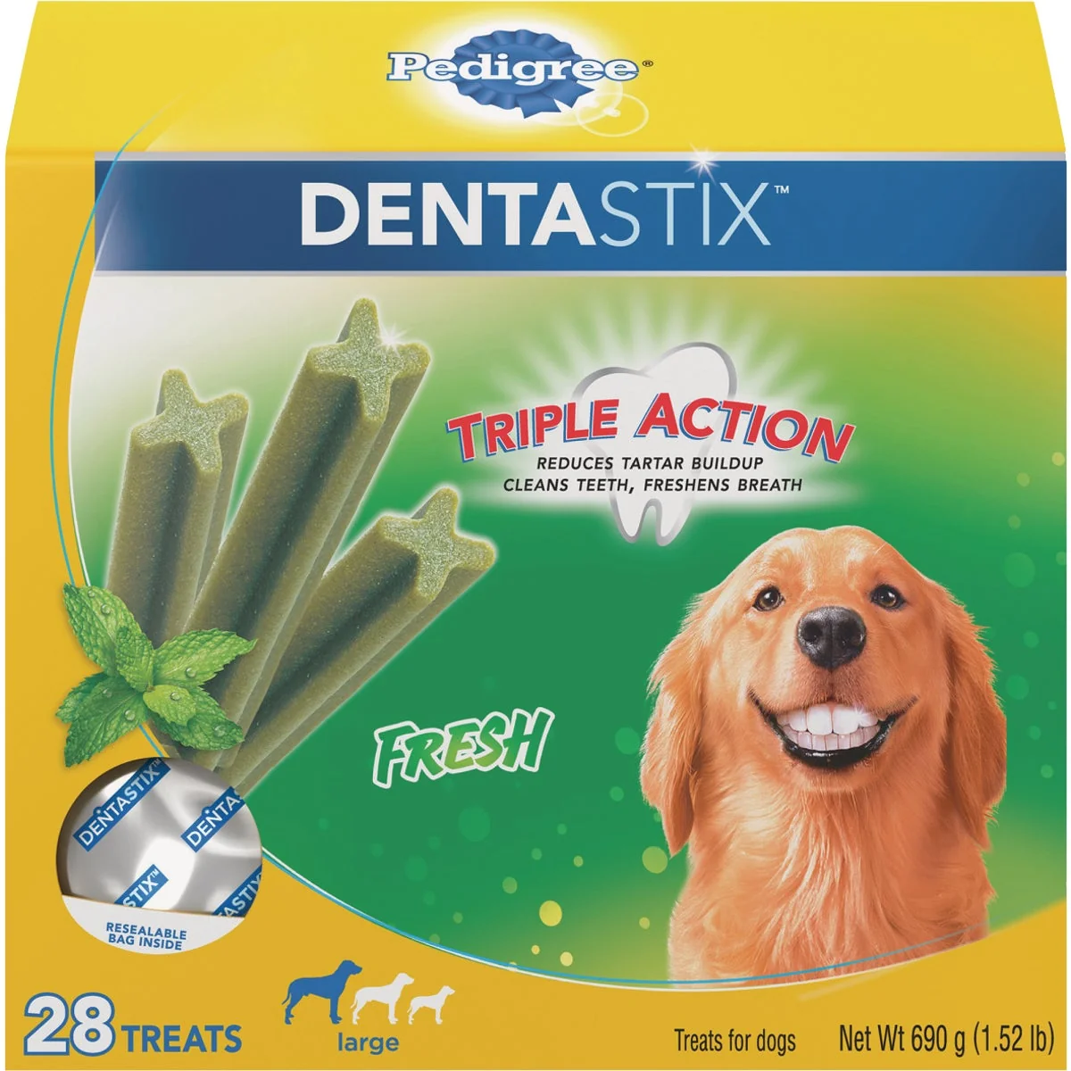 Expertly Made Pedigree Dentastix Large Dog Fresh Dental Dog Treat 28-Pack Environmentally Friendly