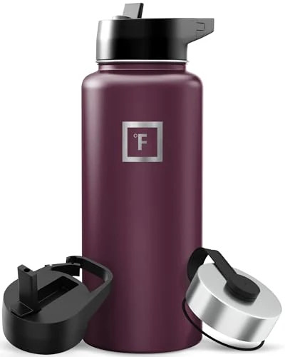 Innovative 32 oz Wide Mouth Water Bottle with 3 Lids Outstanding