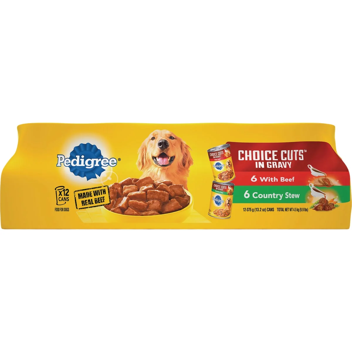 Genuine Pedigree Choice Cuts Beef Country Stew Variety Adult Wet Dog Food 12-Pack Soft
