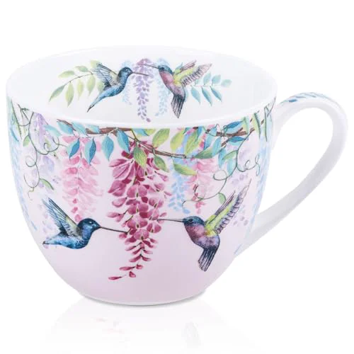 World-Class Spring Hummingbird Hug Mug Natural