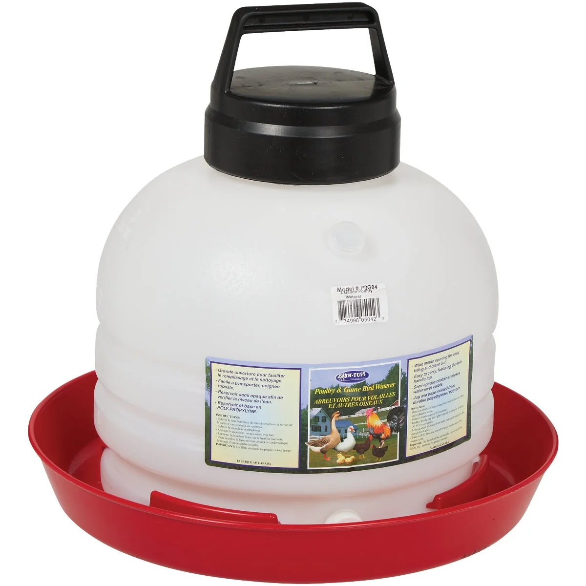 Durable Farm-Tuff 3 Gal. Poly Top Fill Poultry Fountain Exclusive