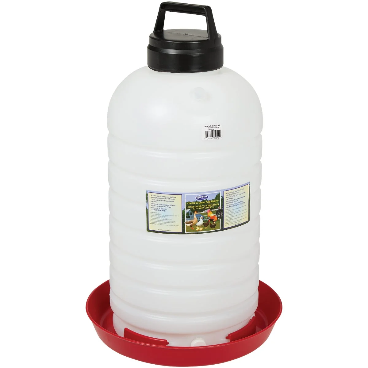 Premium Farm-Tuff 7 Gal. Top Fill Poultry Fountain Solid