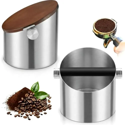 Excellent Espresso Knock Box with Walnut Lid for Coffee Grounds Fine Crafted