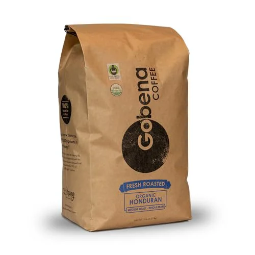 Convenient Coffee 5lb Fair Trade Organic Honduran Medium Roast Whole Bean 80 Ounce High-Performance