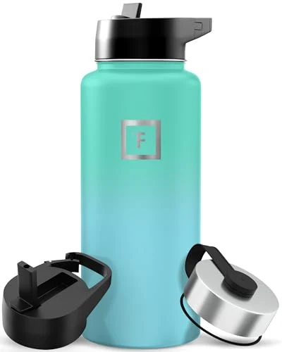 Efficient 32 oz Wide Mouth Water Bottle with 3 Lids Top-Quality
