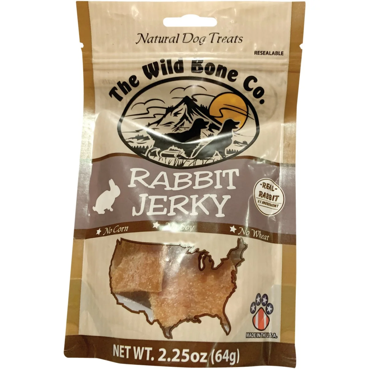 High-End The Wild Bone Company Rabbit Jerky Dog Treat 2.25 Oz. Durable