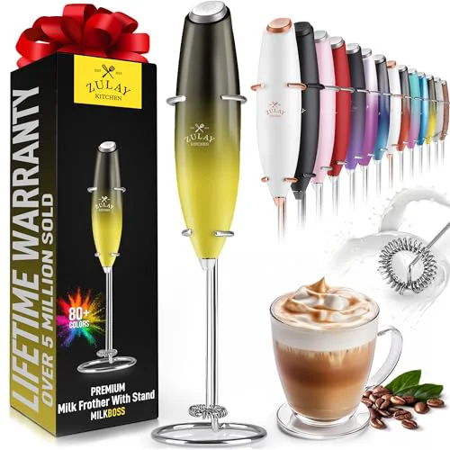 Superior Zulay Powerful Milk Frother for Coffee with Upgraded Titanium Motor Versatile