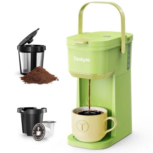 Quality Mini Single Serve Coffee Maker for K Cups and Grounds with Handle Dependable