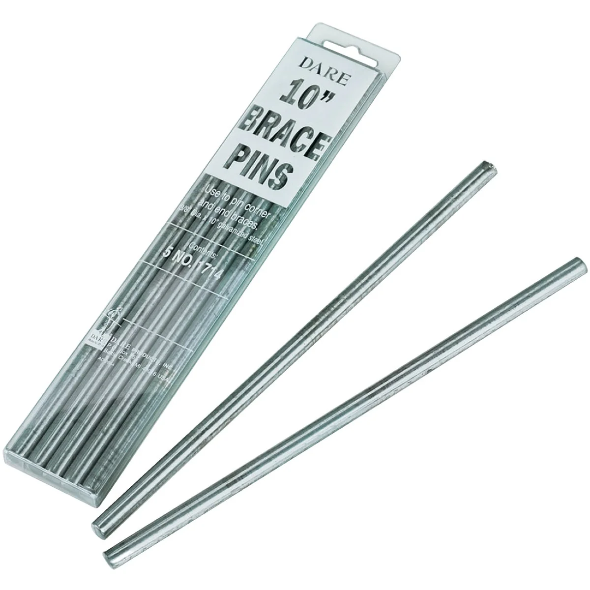 Versatile Dare 3 8 In. Dia. x 10 In. L. Galvanized Steel Electric Fence Brace Pin 5-Pack Reusable