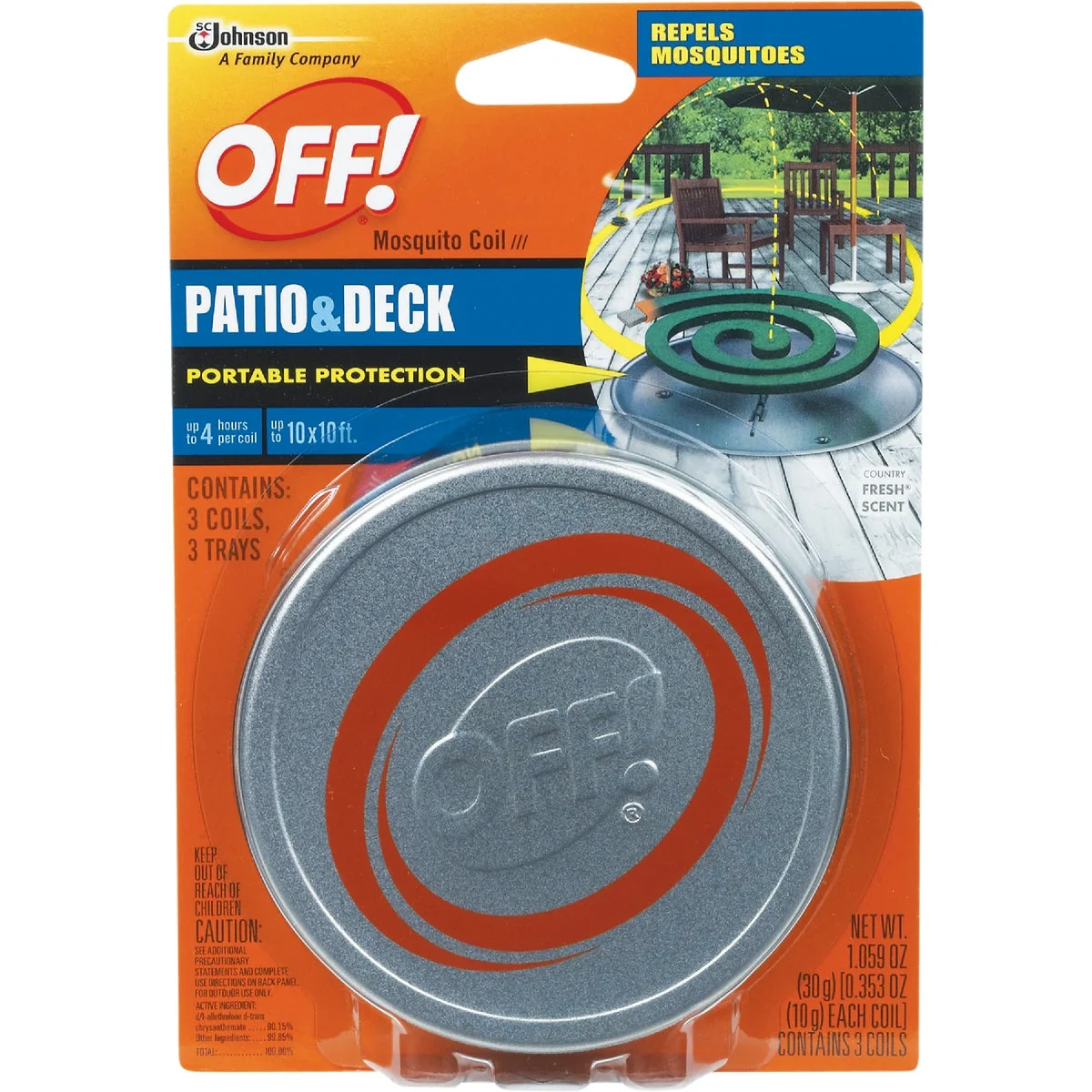 Healthy OFF 4 Hr. Patio Deck Mosquito Repellent Coil 3-Pack Versatile