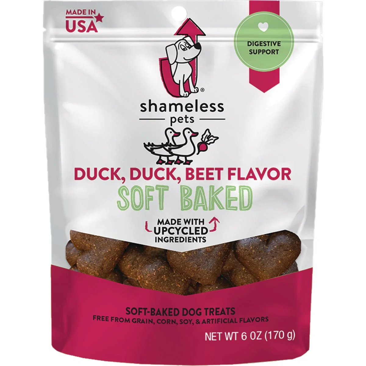 Reliable Shameless Pets Duck Duck Beet Soft Baked Dog Treat 6 Oz. Refined
