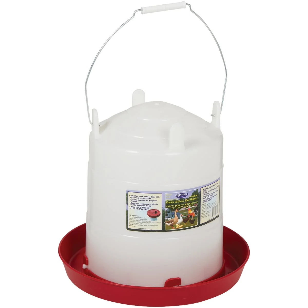 Exclusive Farm-Tuff 3 Gal. Poly Bottom Fill Poultry Fountain Lightweight
