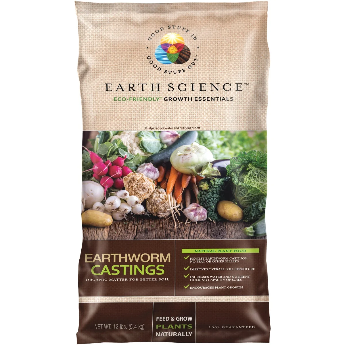 Professional Earth Science 12 Lb. Earth Worm Castings Soil Conditioner Solid