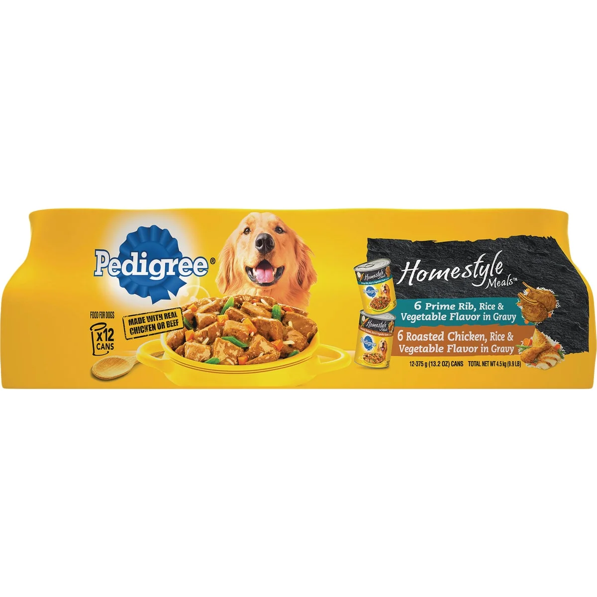 Modern Pedigree Homestyle Meals Prime Rib Rice Vegetable Roasted Chicken Rice Vegetable Variety Wet Dog Food 12-Pack Premium Material