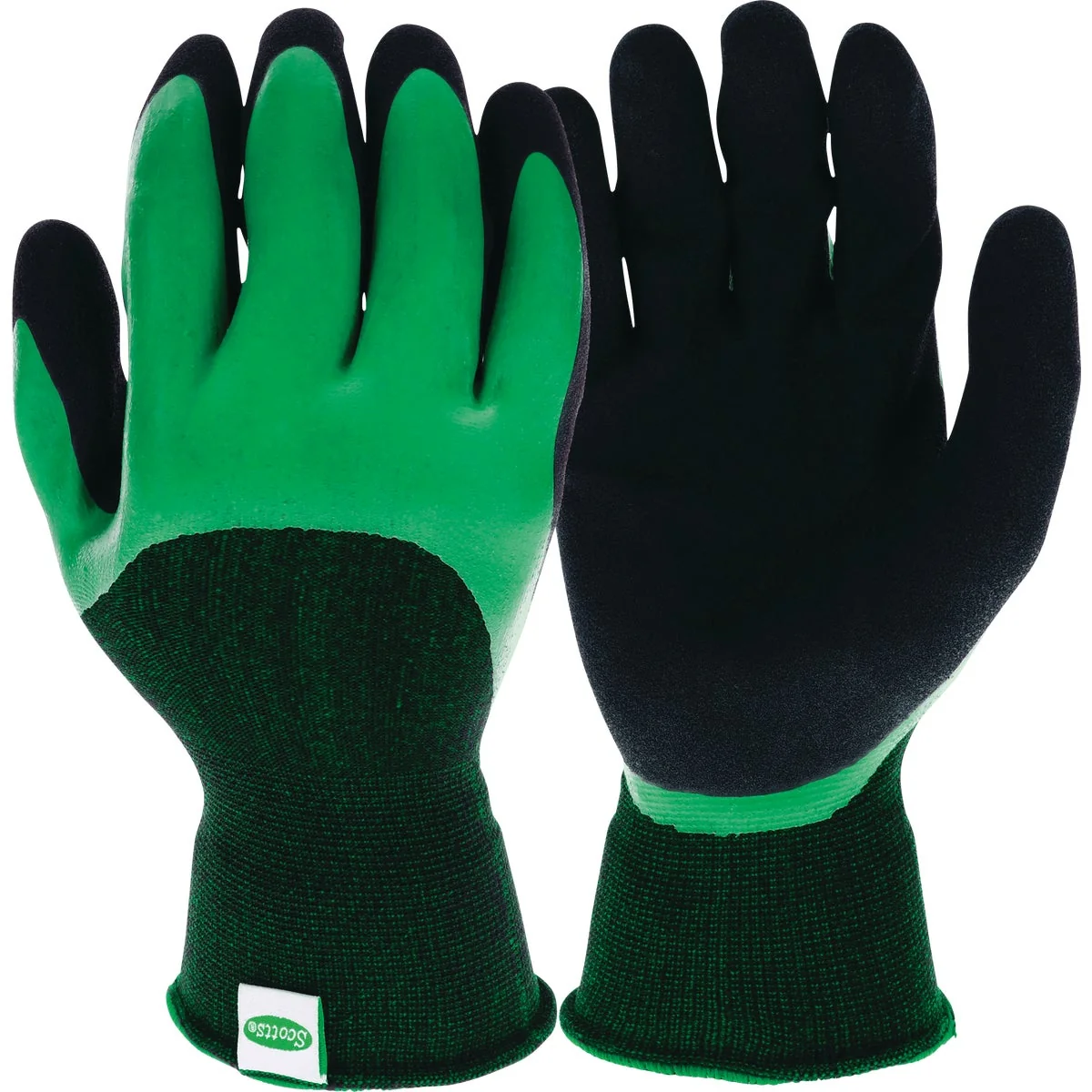 Selected Scotts Yard Care Large Latex Dipped Green Black Gloves Minimalist