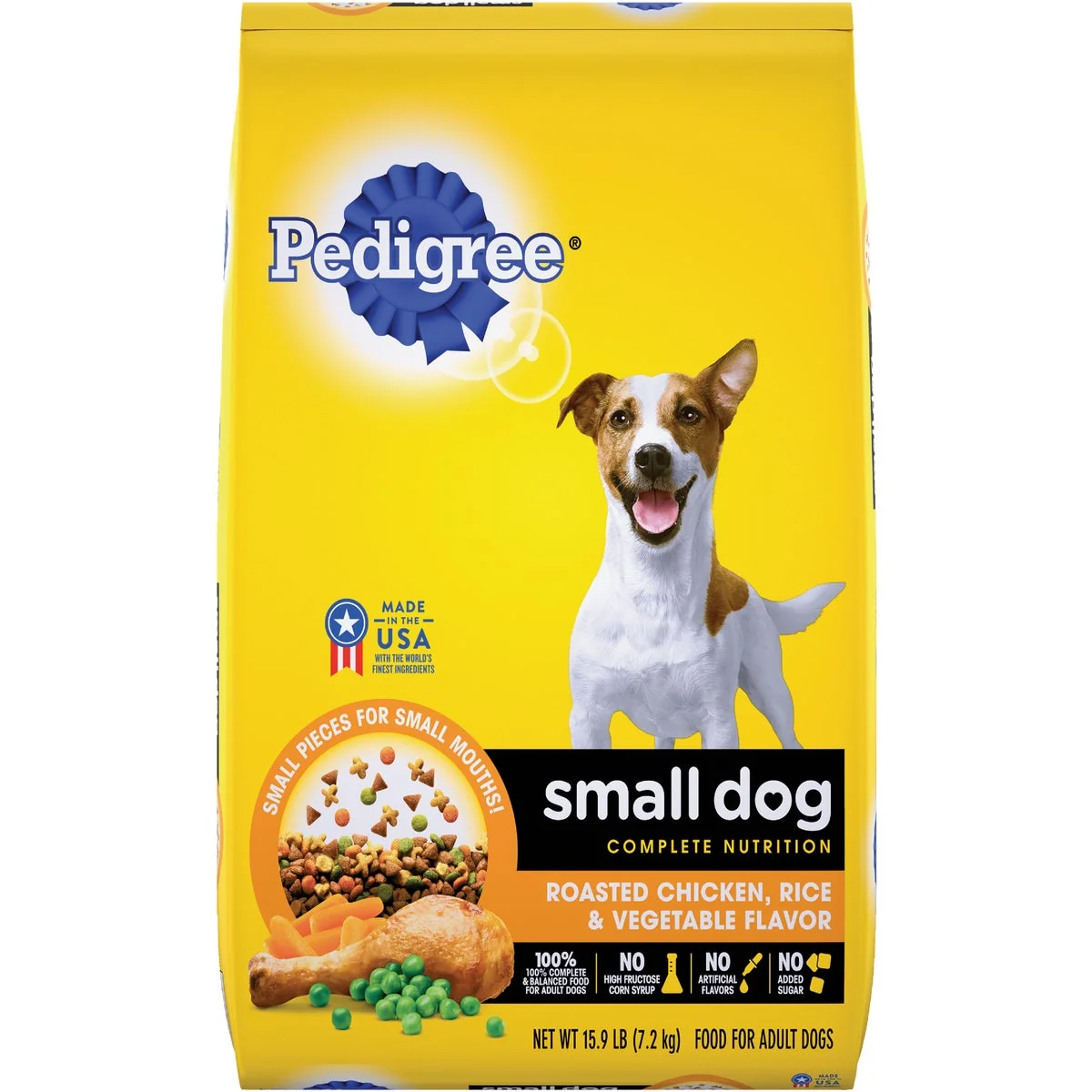 Solid Pedigree Small Dog Complete Nutrition 15.9 Lb. Roasted Chicken Rice Vegetable Adult Dry Dog Food Contemporary