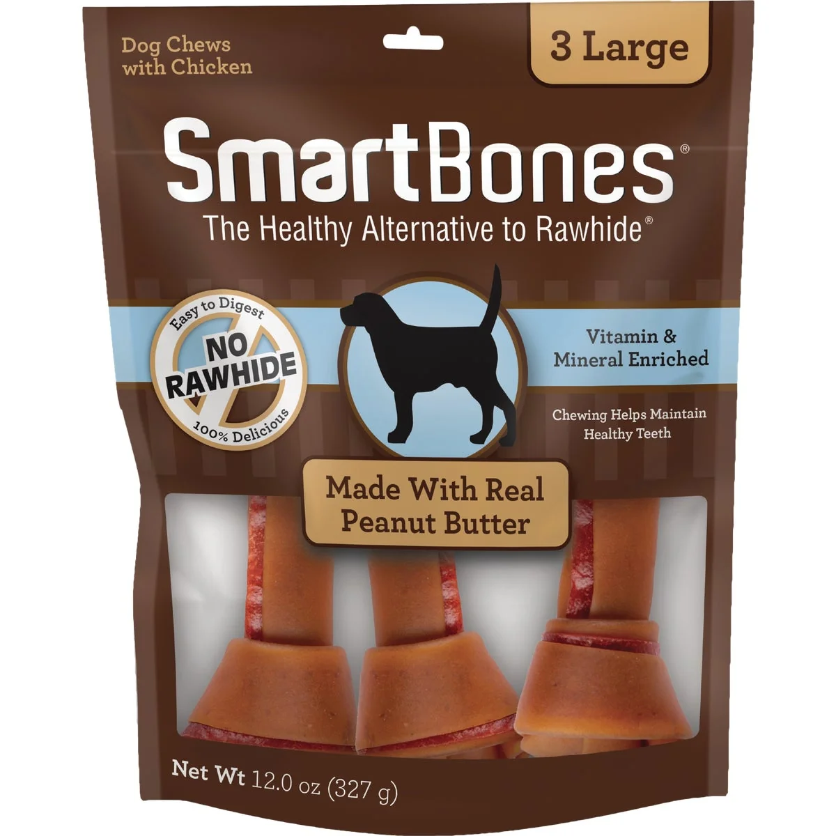 Versatile SmartBone Large Peanut Butter Chew Bone 3-Pack Natural