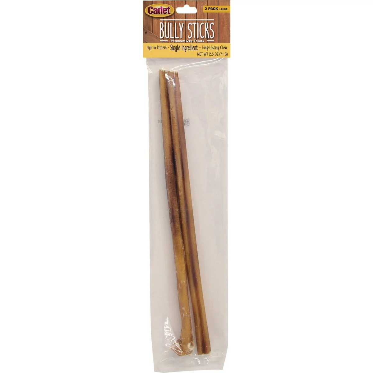 Quality Cadet Large Beef Bully Sticks Dog Treat 2-Pack Artisan