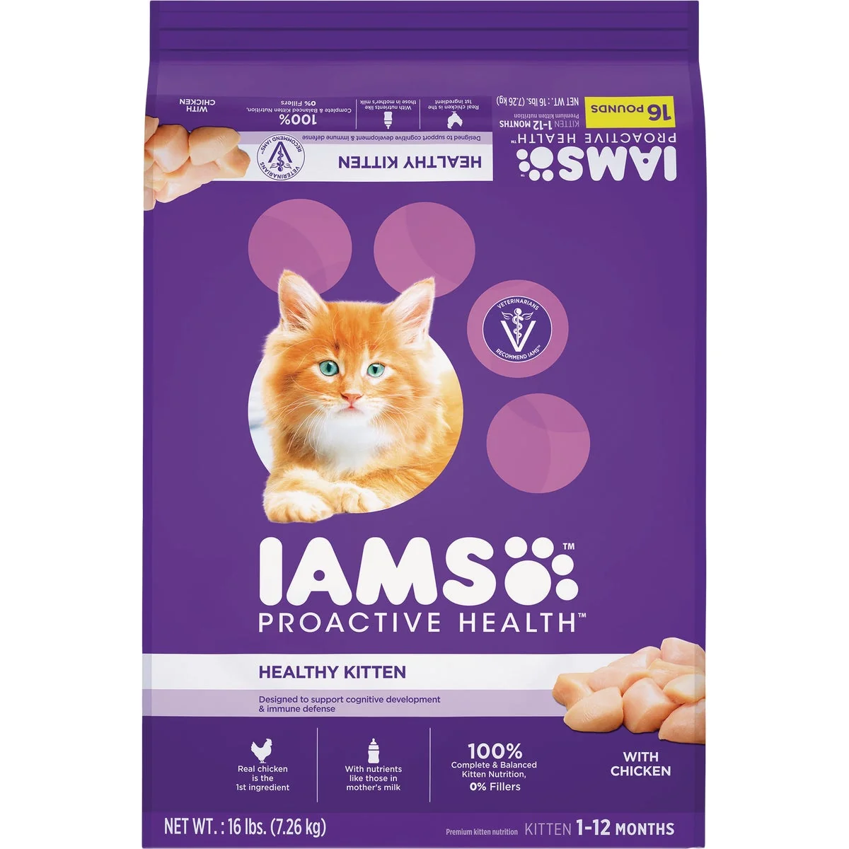 Soft Iam Proactive Health 16 Lb. Chicken Flavor Dry Kitten Food Fast